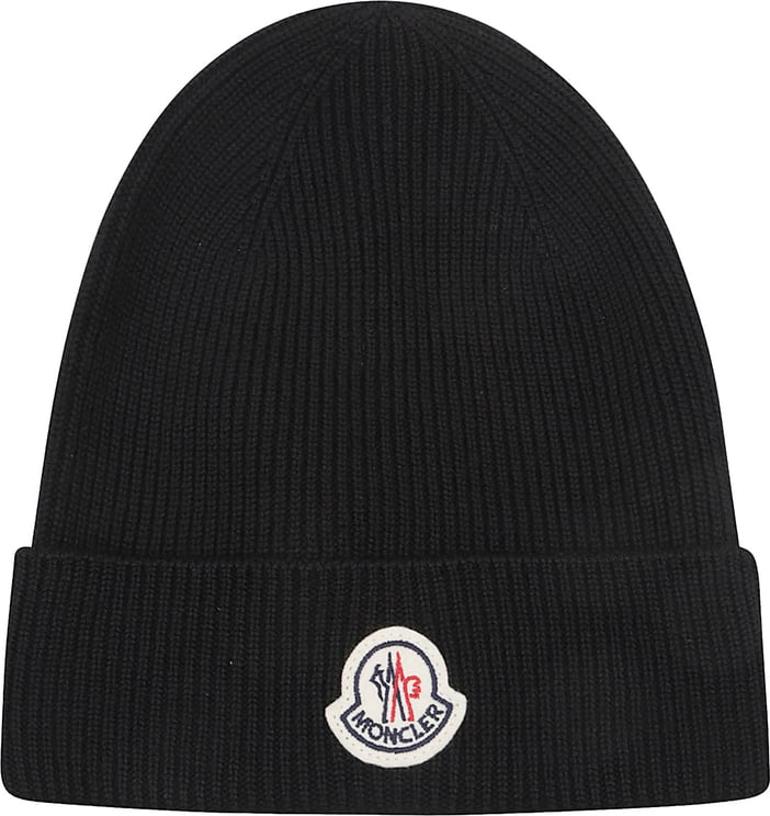 Moncler Logo Tricot Beanie Black
