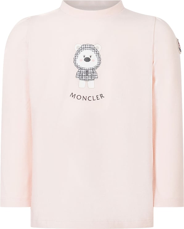 Moncler T-shirt a Maniche Lunghe con Personaggio