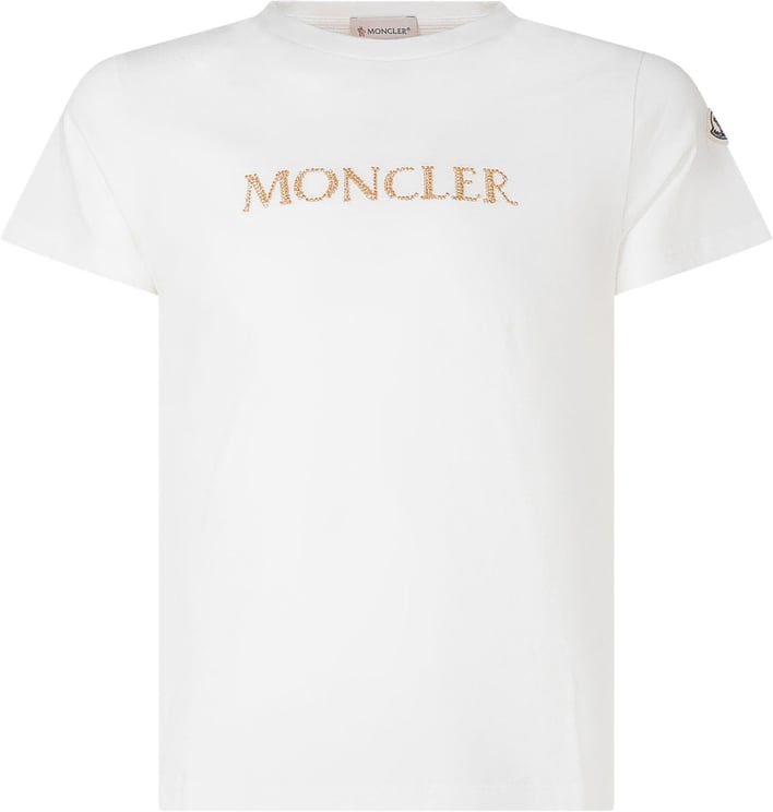 Moncler T-shirt con Scritta e Applicazione