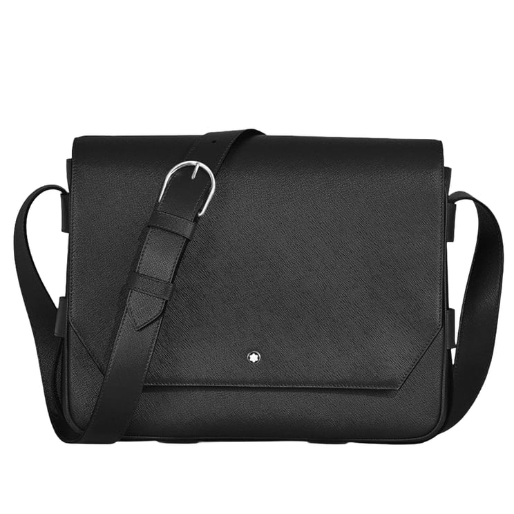 Montblanc Black Leather Flap Bag