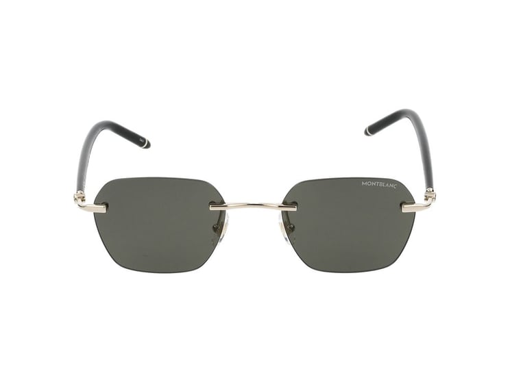 Montblanc Gold Rimless Square Sunglasses