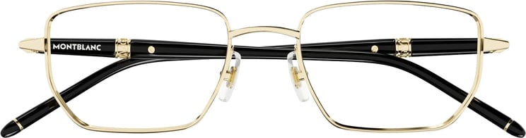 Montblanc Eyeglasses Montblanc MB0347O 004 gold black transparent 54/19/150
