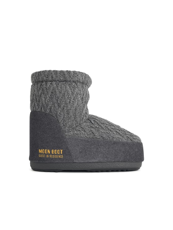 Moon Boot 'Icon Low Nolace Knit' Grey Fabric Boots