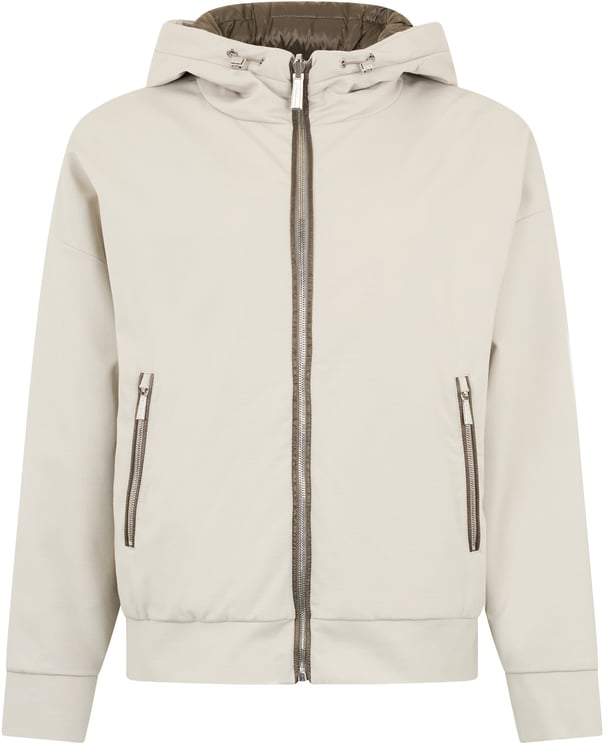 Moorer Beige padded jacket with minimal and versatile design.
