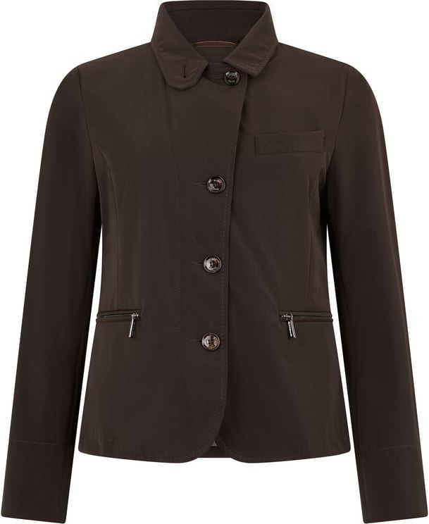 Moorer Classic jacket in solid brown color with versatile design.