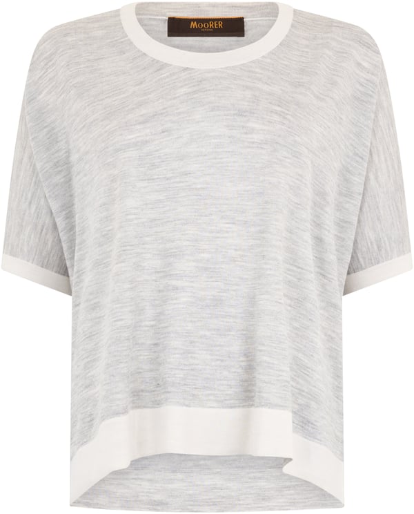 Moorer Gray melange T-shirt, lightweight and versatile.