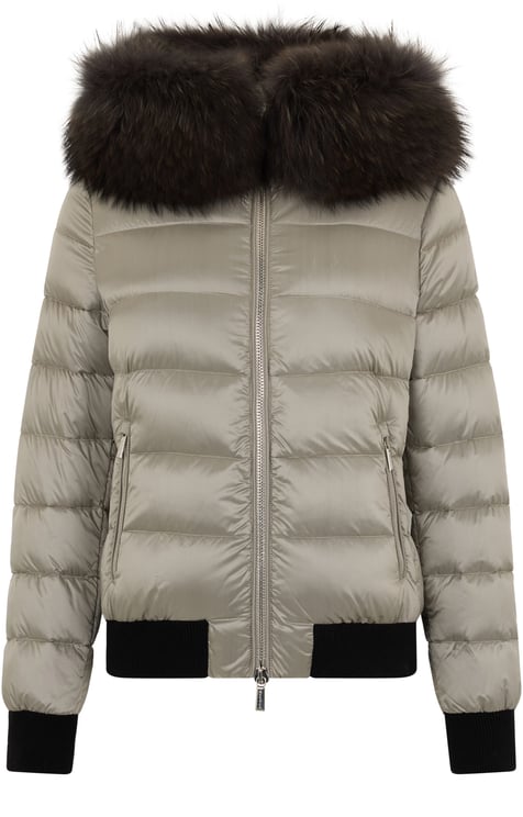 Moorer Padded jacket with fur hood