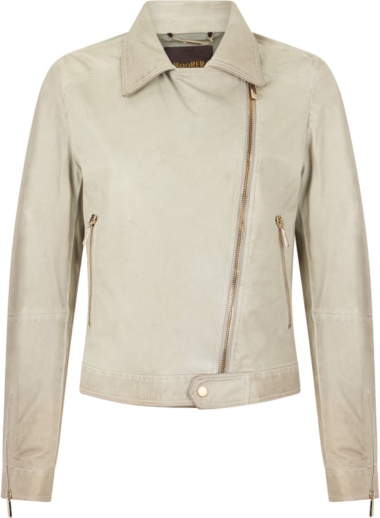 Moorer Modern beige leather jacket, elegant and versatile