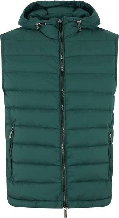Moorer Dark Green Winter Gilet with Hood
