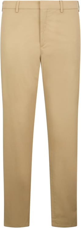 Moorer Beige slim pants, casual and versatile design.