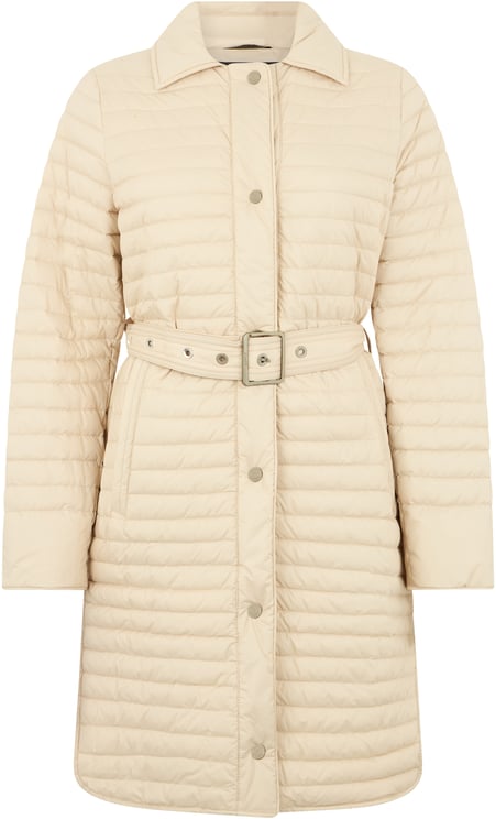 Moorer Stylish white winter coat with belt