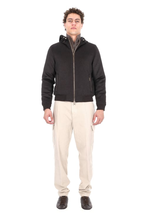 Moorer Baby Cashmere Down-Padded Wool-Cashmere Bomber Jacket