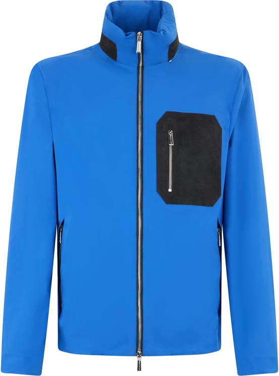 Moorer Light Blue Jacket with Zipper Closure