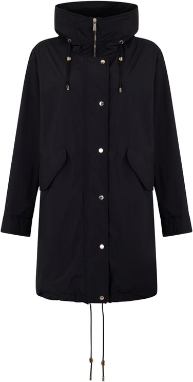 Moorer Elegant black winter parka with hood