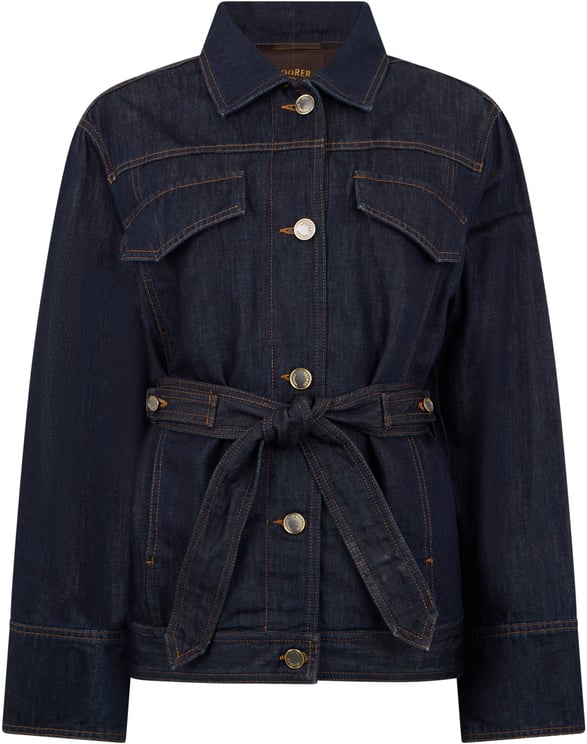 Moorer Dark blue denim jacket, casual and modern.