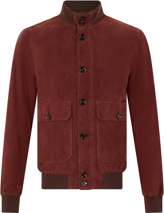 Moorer Bordeaux leather jacket with elegant collar