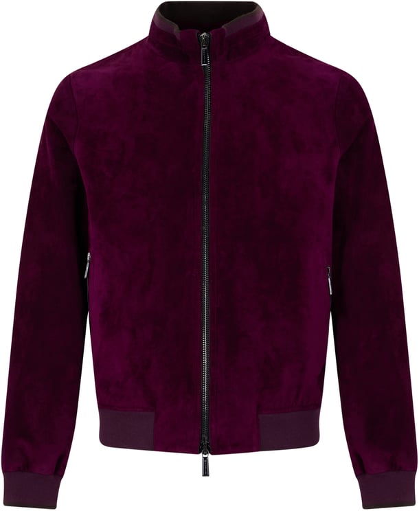 Moorer Burgundy leather jacket with zipper, Elegance and Comfort
