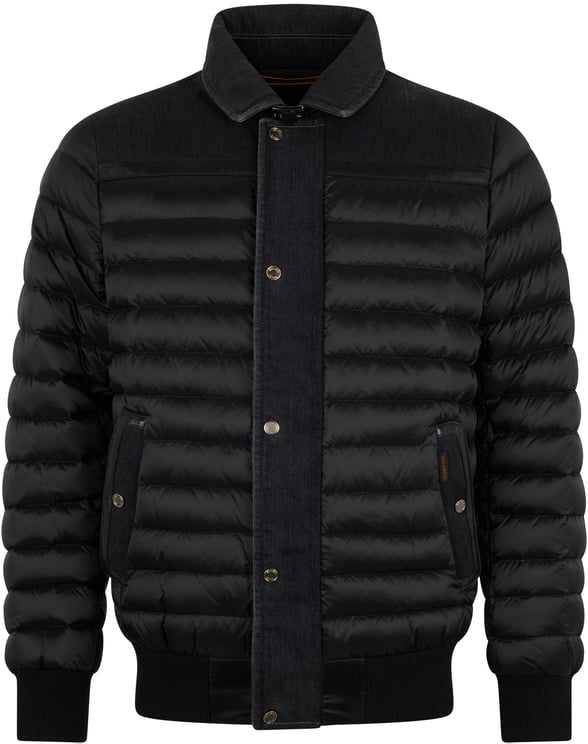 Moorer Padded jacket with denim details