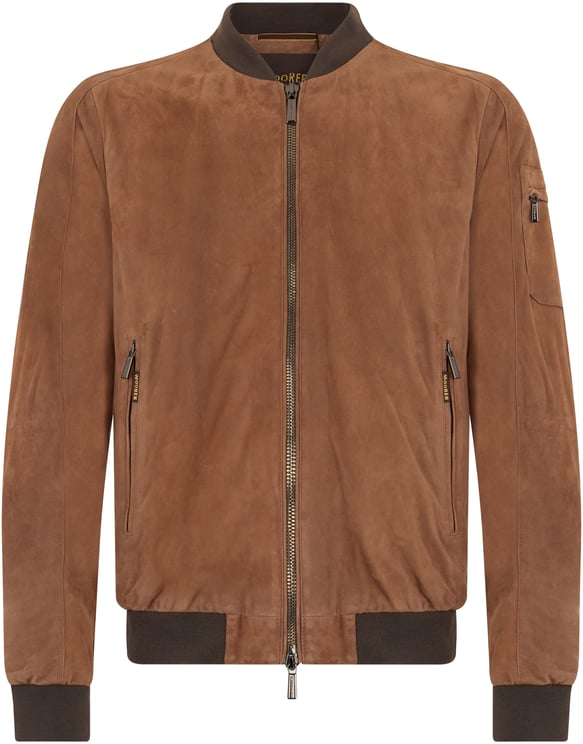 Moorer Elegant brown bomber jacket for every occasion