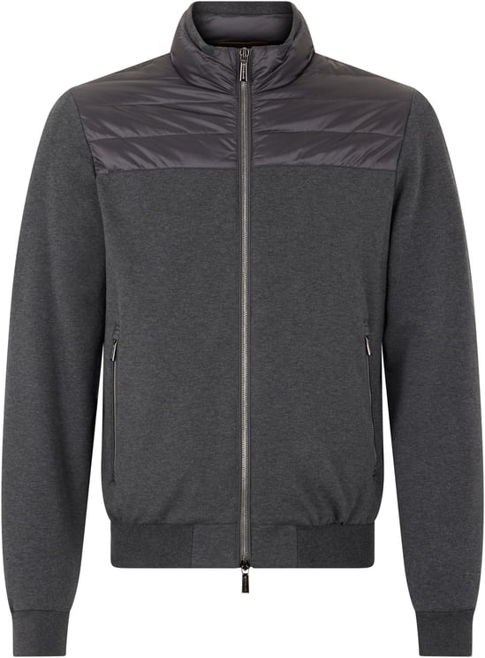 Moorer Dark gray padded jacket with zip