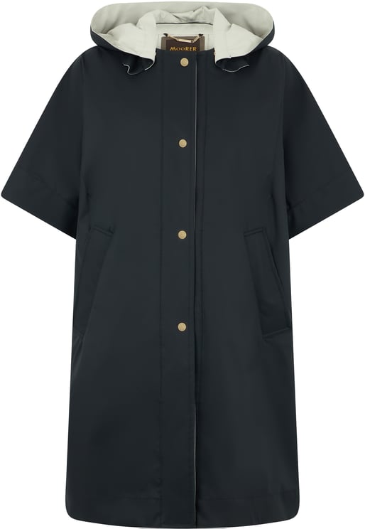 Moorer Dark blue technical cape, versatile and casual