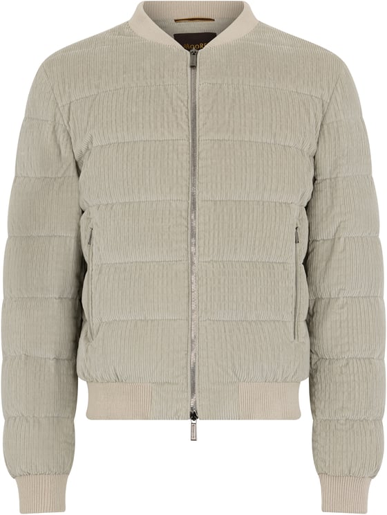 Moorer Light beige jacket with zip and collar
