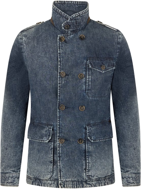 Moorer Washed denim jacket, modern and comfortable style