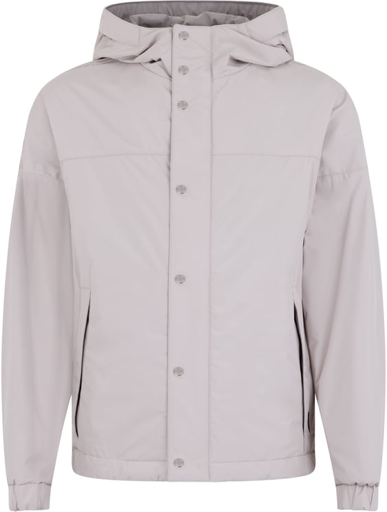 Moorer Light grey jacket with hood, versatile style