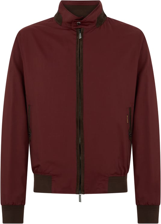 Moorer Lightweight bordeaux jacket for men with zip closure