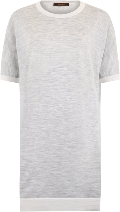 Moorer T-shirt style dress in light gray cotton with versatile design.