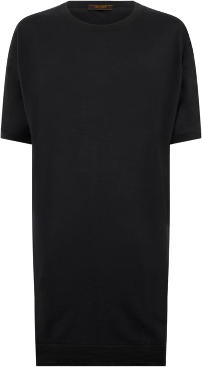 Moorer T-shirt style dress in dark blue color, casual and versatile.