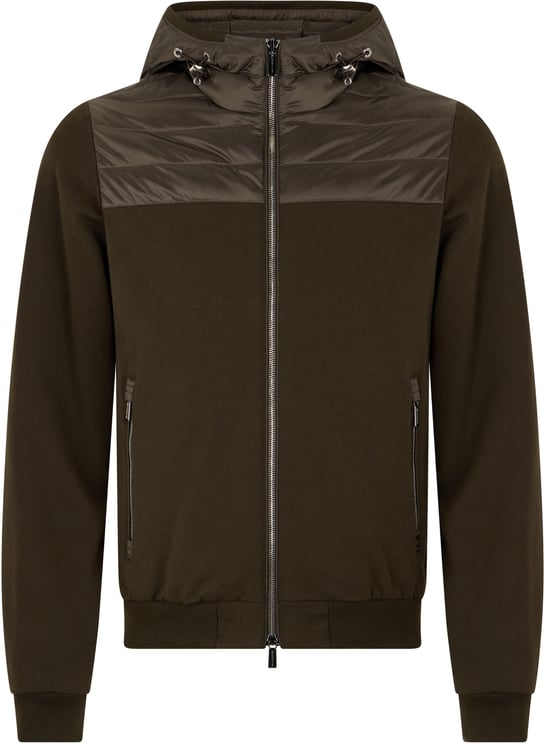 Moorer Brown dark elegant padded jacket with hood