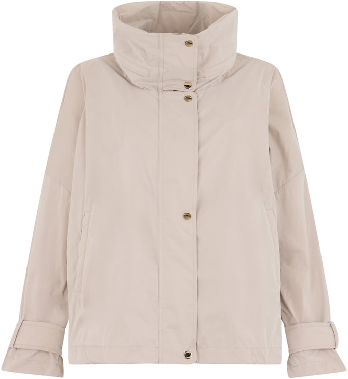 Moorer Beige elegant down jacket with high collar