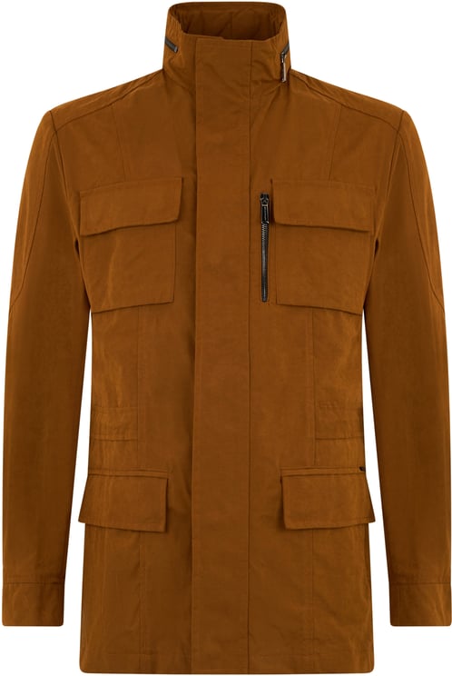 Moorer Camel color long-sleeve jacket, modern and functional.
