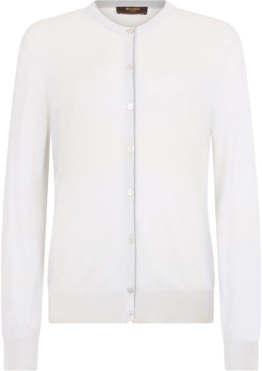 Moorer Light white jacket with elegant zip