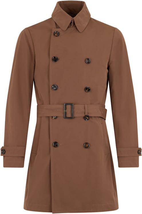 Moorer Elegant brown trench with adjustable belt