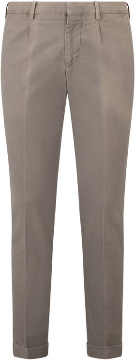 Moorer Gray casual pants in soft neutral fabric.