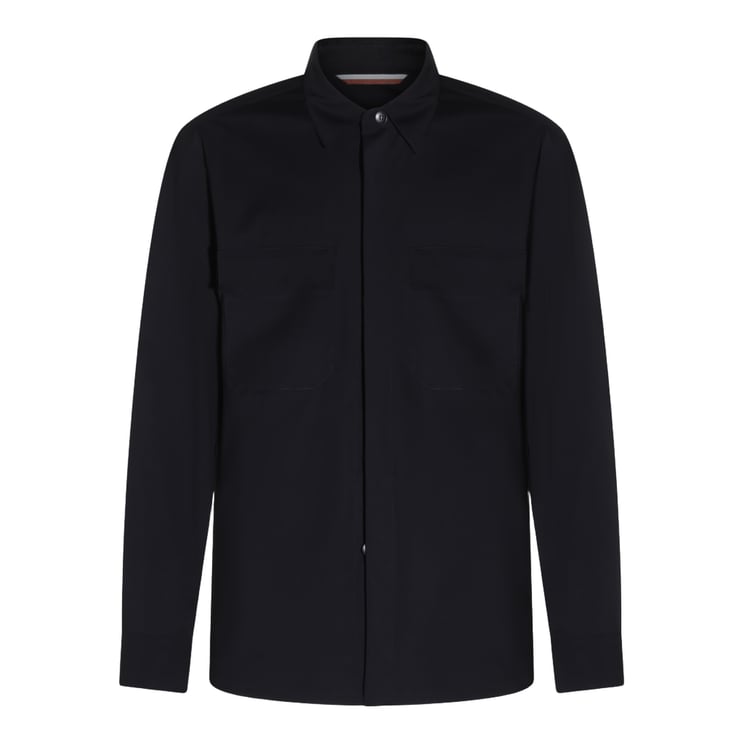 Moorer Black Jacket With Concealed Front Buttons