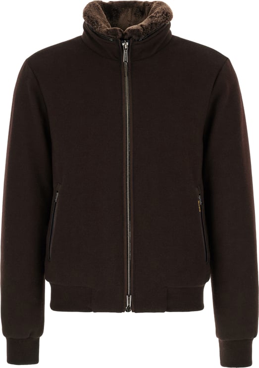 Moorer Moorer Dark brown wool blend Bellati down jacket