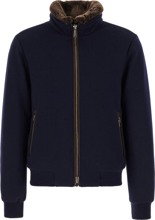 Moorer Moorer Midnight blue wool blend Bellati down jacket