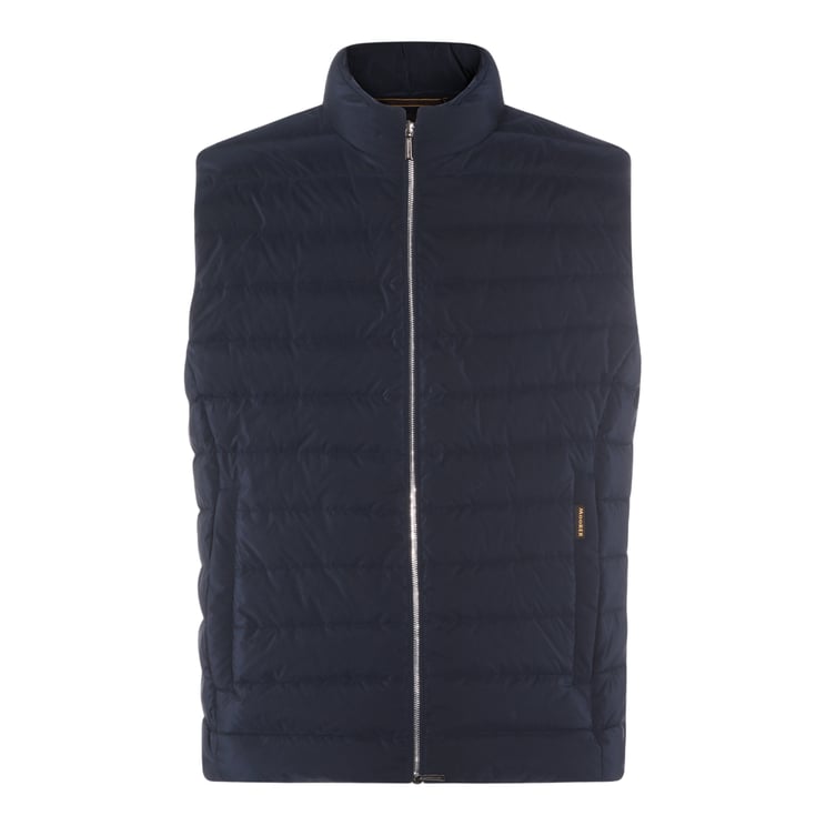 Moorer Solid Blue Tailored Coat with Classic Silhouette