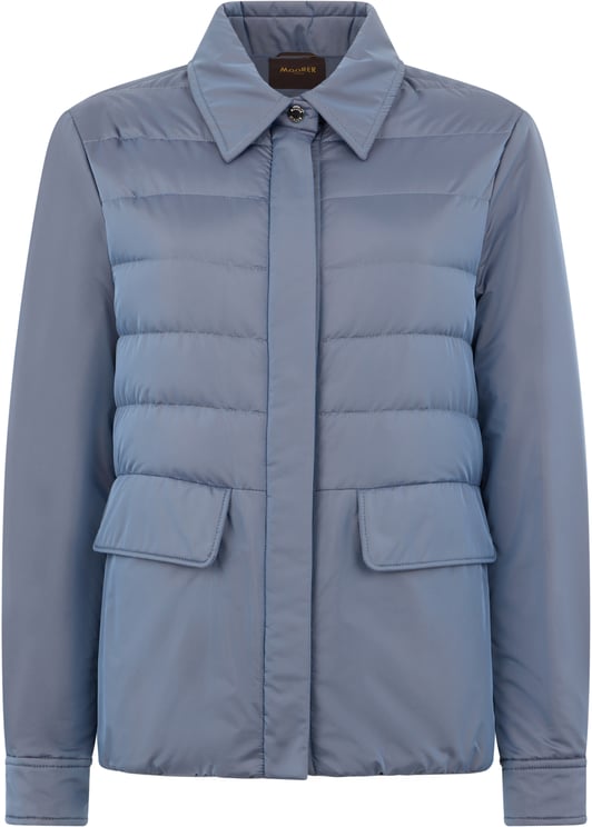 Moorer Padded jacket in blue color, classic and versatile design.