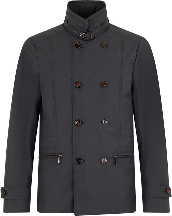 Moorer Elegant dark gray jacket with double-breasted