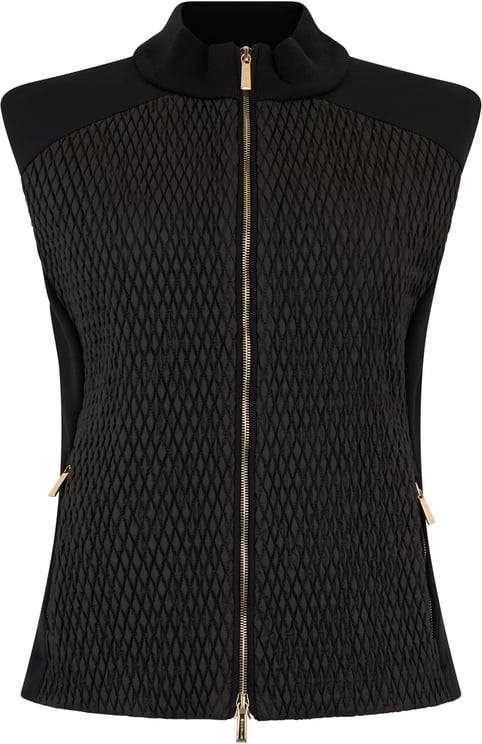 Moorer Elegant black vest, practical and versatile.