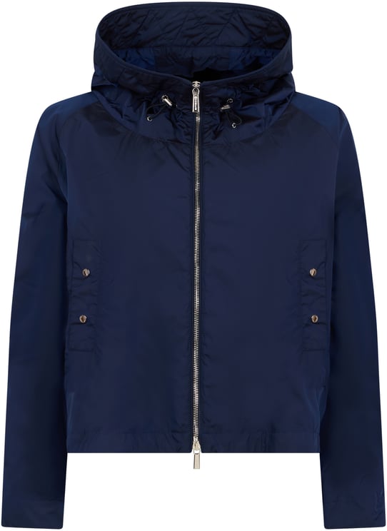 Moorer Dark blue elegant and lightweight jacket with hood.