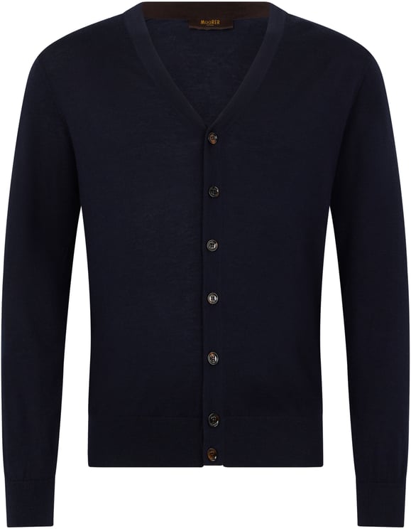 Moorer Classic black cardigan with button closure