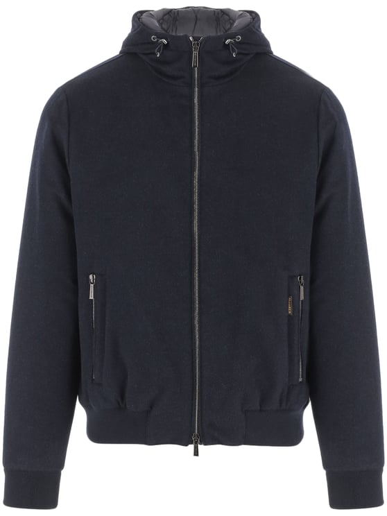Moorer Boudin Quilted Navy Jacket with Goose Down Filling