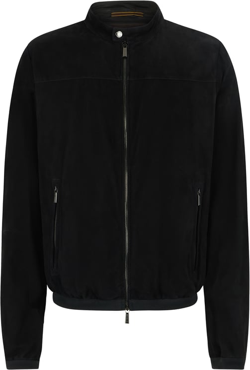 Moorer Elegant and versatile black leather jacket