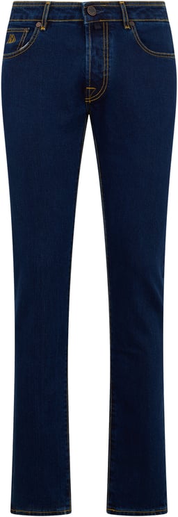 Moorer Dark blue classic jeans with straight leg
