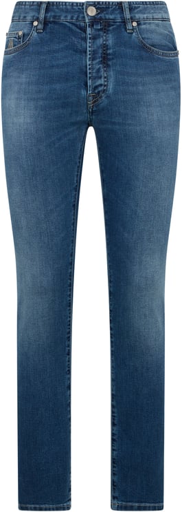 Moorer Slim Fit Dark Blue Jeans Versatile and Elegant